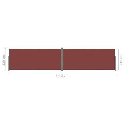 ZWIJANA MARKIZA BOCZNA OCHRONA PRZED SŁOŃCEM BRĄZOWA 220X1000CM