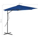 PARASOL OGRODOWY NA STALOWYM SŁUPKU NIEBIESKI 300X230CM