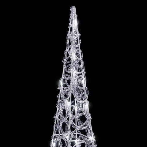 STOŻEK DEKORACYJNY AKRYLOWY ZIMNE BIAŁE LED 120CM