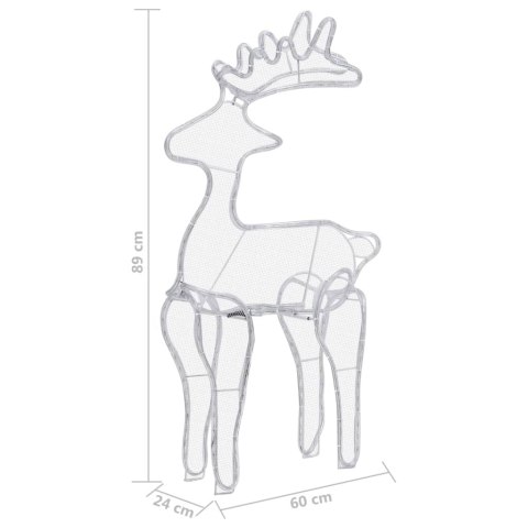 ŚWIĄTECZNA DEKORACJA RENIFER Z SIATKI 306 LED 60X24X89CM