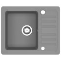 GRANITOWY ZLEWOZMYWAK JEDNOKOMOROWY SZARY