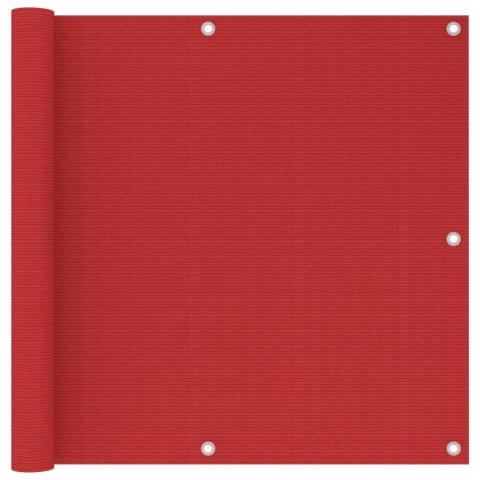 PARAWAN BALKONOWY CZERWONY 90X500CM HDPE