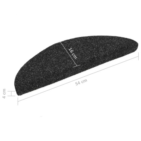 SAMOPRZYLEPNE NAKŁADKI NA SCHODY 10 SZT CZARNE 56X17X3CM