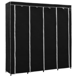 SZAFA Z 4 PRZEGRODAMI CZARNA 175X45X170CM