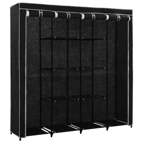 SZAFA Z 4 PRZEGRODAMI CZARNA 175X45X170CM