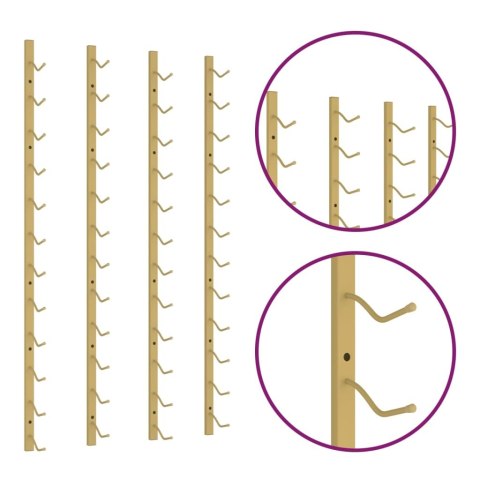 UCHWYTY ŚCIENNE NA 12 BUTELEK WINA 2 SZT ZŁOTE ŻELAZNE