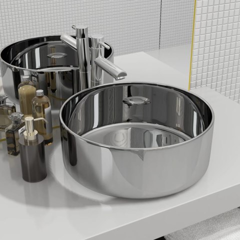 UMYWALKA 40X15CM CERAMICZNA SREBRNA