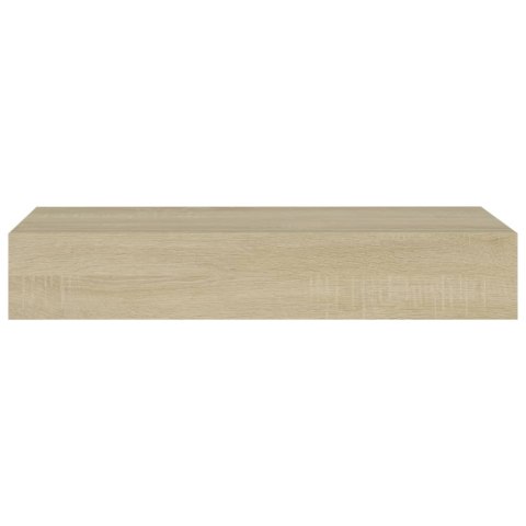 PÓŁKI ŚCIENNE Z SZUFLADĄ 2 SZT DĄB 60X23,5X10CM