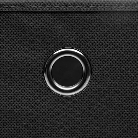 PUDŁA Z POKRYWAMI 10 SZT CZARNE 32X32X32CM TKANINA