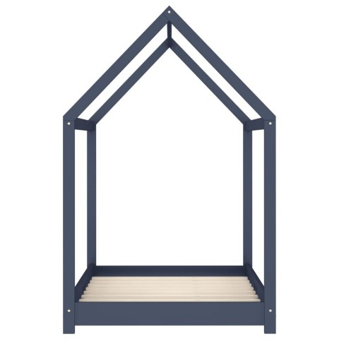 RAMA ŁÓŻKA DZIECIĘCEGO SZARA DREWNO SOSNOWE 80X160CM