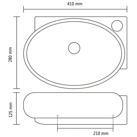 OKRĄGŁA UMYWALKA Z OTWOREM PRZELEWOWYM I NA KRAN CZARNA