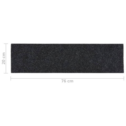 SAMOPRZYLEPNE NAKŁADKI NA SCHODY 15 SZT 76X20CM CZARNE