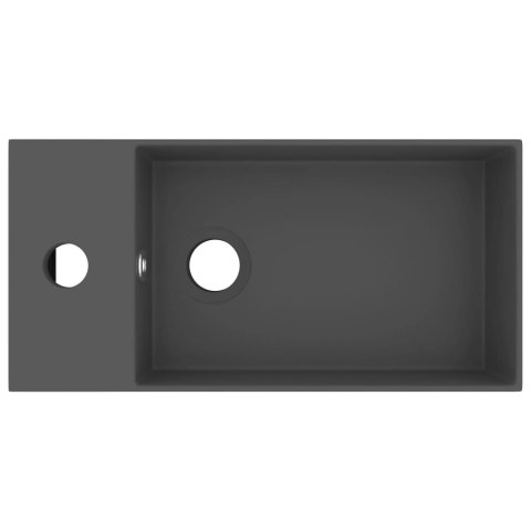 UMYWALKA Z OTWOREM PRZELEWOWYM CERAMIKA CIEMNOSZARA