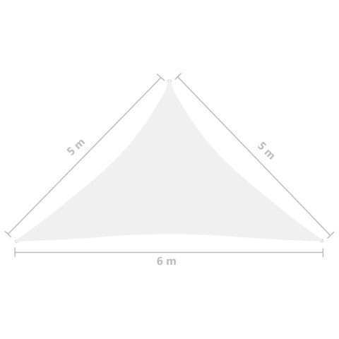 ŻAGIEL PRZECIWSŁONECZNY OGRODOWY WODOODPORNY MARKIZA TARAS TRÓJKĄTNY 5X5X6M BIAŁY