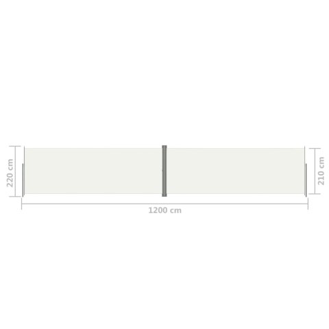 ZWIJANA MARKIZA BOCZNA KREMOWA 220X1200CM