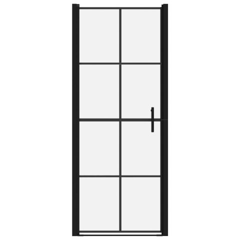 DRZWI PRYSZNICOWE HARTOWANE SZKŁO 91X195CM CZARNE