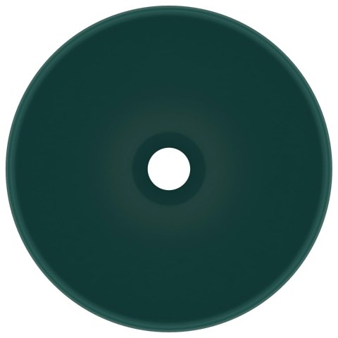 OKRĄGŁA UMYWALKA ŁAZIENKOWA 32,5X14CM MATOWA CIEMNOZIELONA