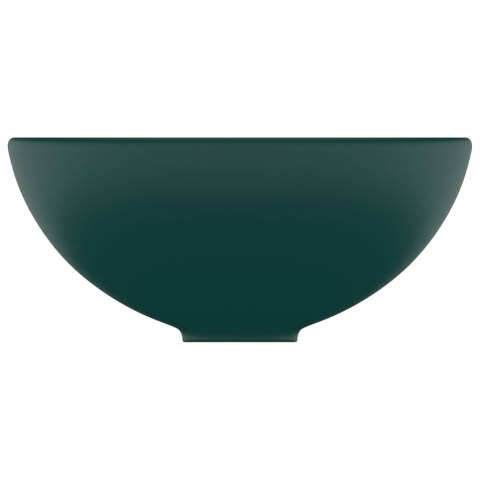 OKRĄGŁA UMYWALKA ŁAZIENKOWA 32,5X14CM MATOWA CIEMNOZIELONA