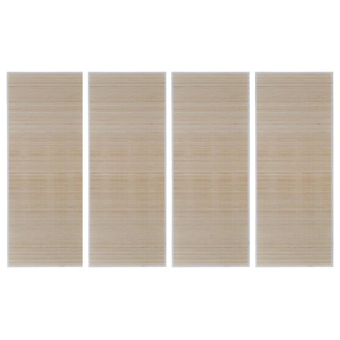 PROSTOKĄTNE NATURALNE MATY BAMBUSOWE 4 SZT 120X180CM