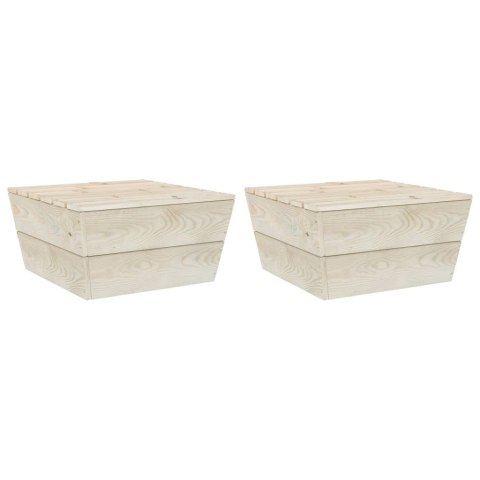 STOLIKI OGRODOWE 2 SZT 60X60X30CM IMPREGNOWANY ŚWIERK