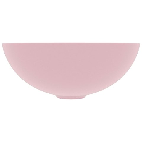 UMYWALKA ŁAZIENKOWA CERAMICZNA MATOWY RÓŻ OKRĄGŁA