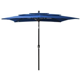 3-POZIOMOWY PARASOL NA ALUMINIOWYM SŁUPKU LAZUROWY 2,5X2,5 M