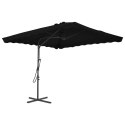 PARASOL OGRODOWY NA STALOWYM SŁUPKU CZARNY 250X250X230CM