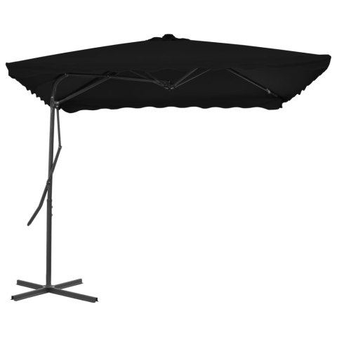 PARASOL OGRODOWY NA STALOWYM SŁUPKU CZARNY 250X250X230CM