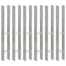 KOTWY DO SŁUPKÓW 6 SZT SREBRNE 7X6X60CM STAL