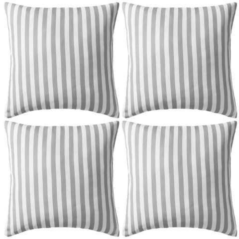 PODUSZKI NA ZEWNĄTRZ 4 SZT W PASKI 45X45CM SZARE