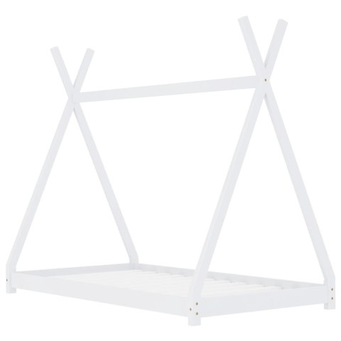 RAMA ŁÓŻKA DZIECIĘCEGO BIAŁA DREWNO SOSNOWE 70X140CM