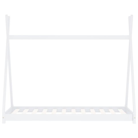 RAMA ŁÓŻKA DZIECIĘCEGO BIAŁA DREWNO SOSNOWE 70X140CM