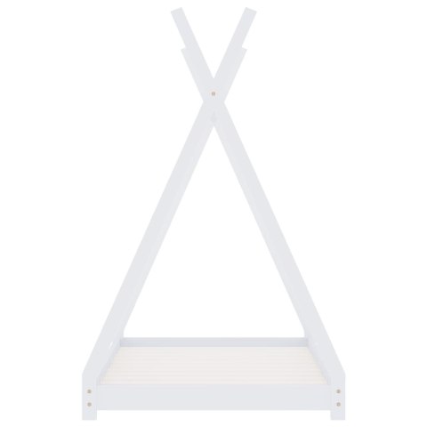 RAMA ŁÓŻKA DZIECIĘCEGO BIAŁA DREWNO SOSNOWE 70X140CM