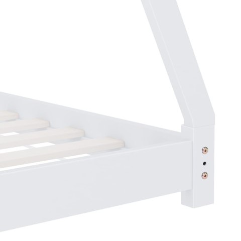 RAMA ŁÓŻKA DZIECIĘCEGO BIAŁA DREWNO SOSNOWE 70X140CM