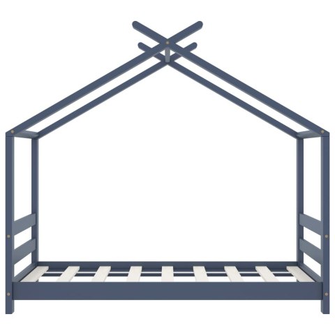 RAMA ŁÓŻKA DZIECIĘCEGO SZARA DREWNO SOSNOWE 70X140CM