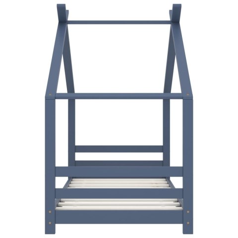 RAMA ŁÓŻKA DZIECIĘCEGO SZARA DREWNO SOSNOWE 80X160CM