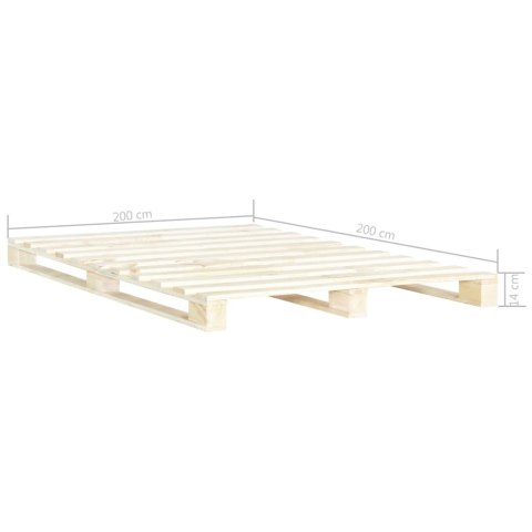 RAMA ŁÓŻKA Z PALET DREWNO SOSNOWE 200X200CM