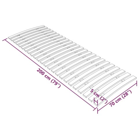STELAŻ DO ŁÓŻKA Z 24 LISTWAMI 70X200CM