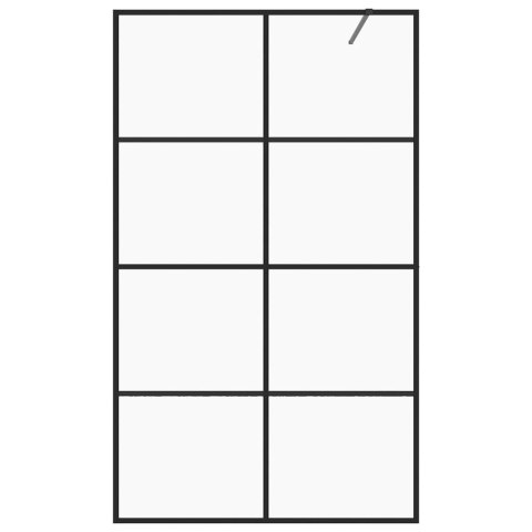 ŚCIANKA PRYSZNICOWA PRZEZROCZYSTE SZKŁO ESG 90X195CM CZARNA