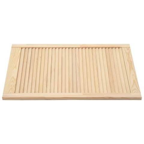 DRZWI ŻALUZJOWE 2 SZT DREWNO SOSNOWE 69X39,4CM