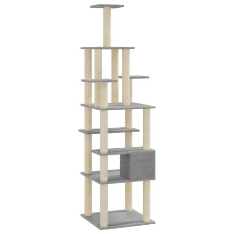 DRAPAK DLA KOTA Z SIZALOWYMI SŁUPKAMI JASNOSZARY 183CM