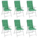 PODUSZKI NA KRZESŁA OGRODOWE 6 SZT ZIELONE 120X50X3CM