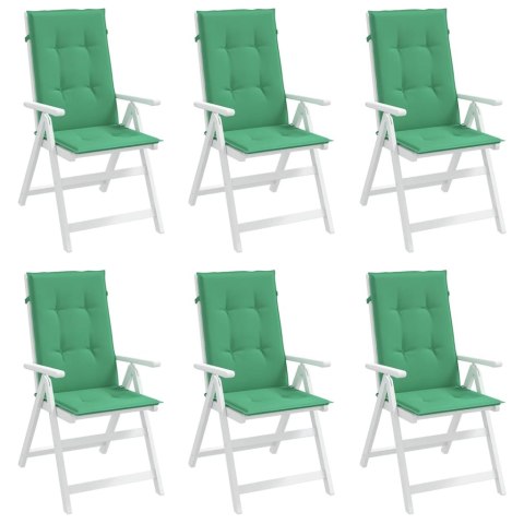 PODUSZKI NA KRZESŁA OGRODOWE 6 SZT ZIELONE 120X50X3CM