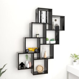 PÓŁKA ŚCIENNA W FORMIE KOSTEK CZARNA 90X15X119CM