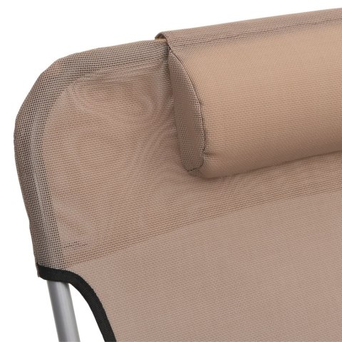SKŁADANE LEŻAKI 2 SZT KOLOR TAUPE TEXTILENE I STAL