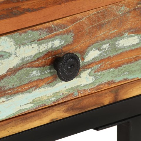 STOLIK BOCZNY W KSZTAŁCIE U 45X30X61CM DREWNO Z ODZYSKU