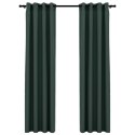 ZASŁONY STYLIZOWANE NA LNIANE 2 SZT ZIELONE 140X225CM
