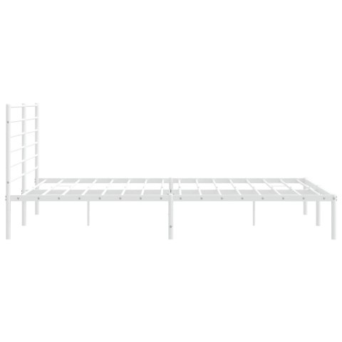 METALOWA RAMA ŁÓŻKA Z WEZGŁOWIEM BIAŁA 180X200CM