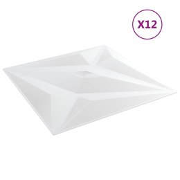 PANELE ŚCIENNE 12 SZT BIAŁE 50X50CM EPS 3M² GWIAZDA