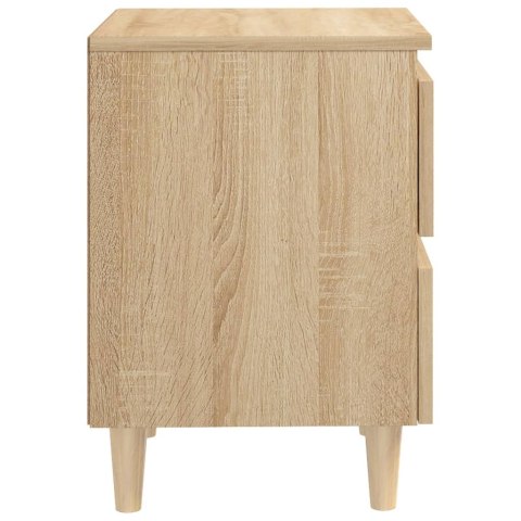 2 SZAFKI NOCNE SOSNOWE NOGI DĄB SONOMA 40X35X50CM